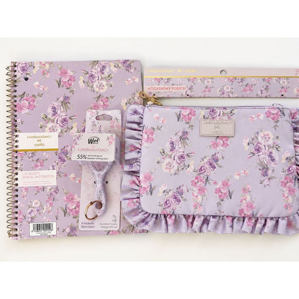 NWT LoveShackFancy x Yoobi Lavender Back to School Gift Set 3 Pc